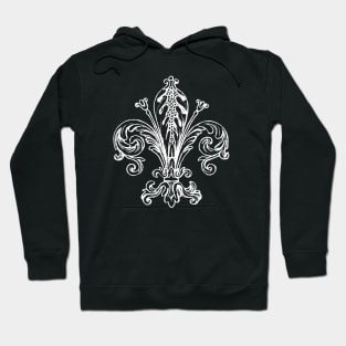 Fleur-de-lis Drawing, White Hoodie